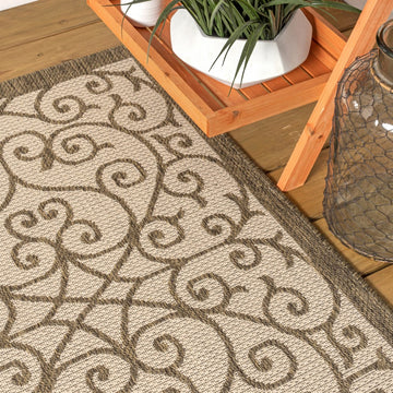 Madrid Vintage Filigree Textured Weave Indoor/outdoor Area Rug